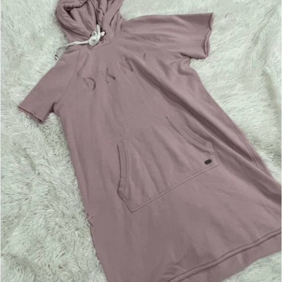 Dkny Womens Sport Logo Hooded Sweatshirt Dress, Size Small - Picture 1 of 1
